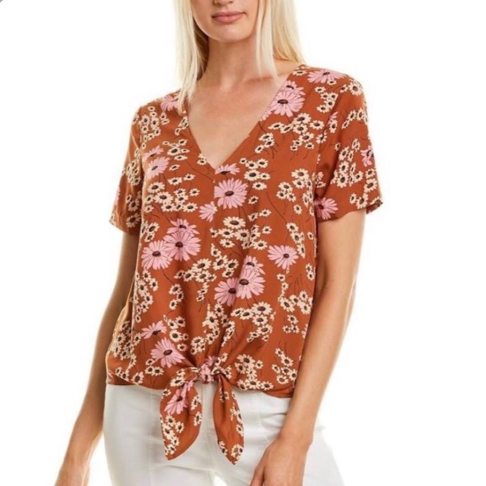 🌿 3 for $12 | Madewell Hillside Daisies Tie Top